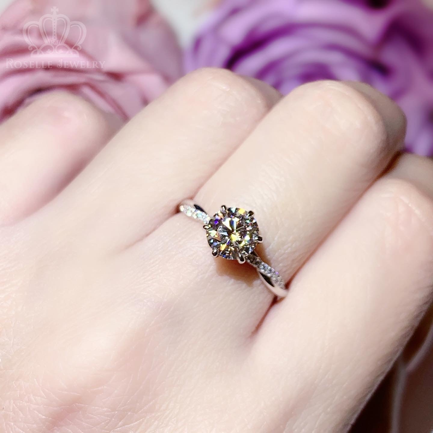 Twist Side Stone Lab Grown Diamond Engagement Ring [Setting Only] - LGR058
