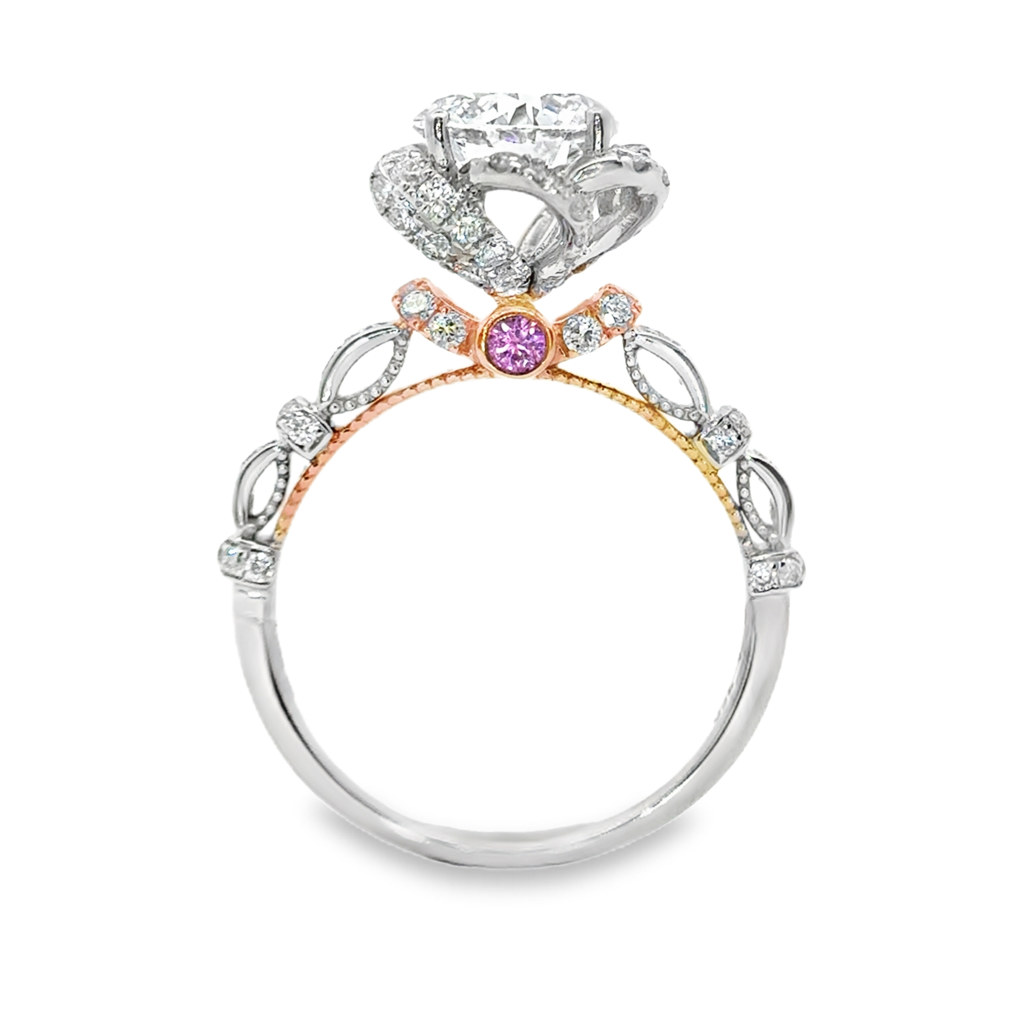 Elegant Floral Halo Diamond Ring [Setting Only] - LGB407