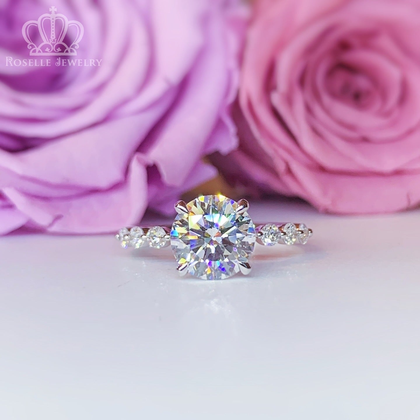 LGT008 - Side Stone Diamond Engagement Ring  [Setting Only]