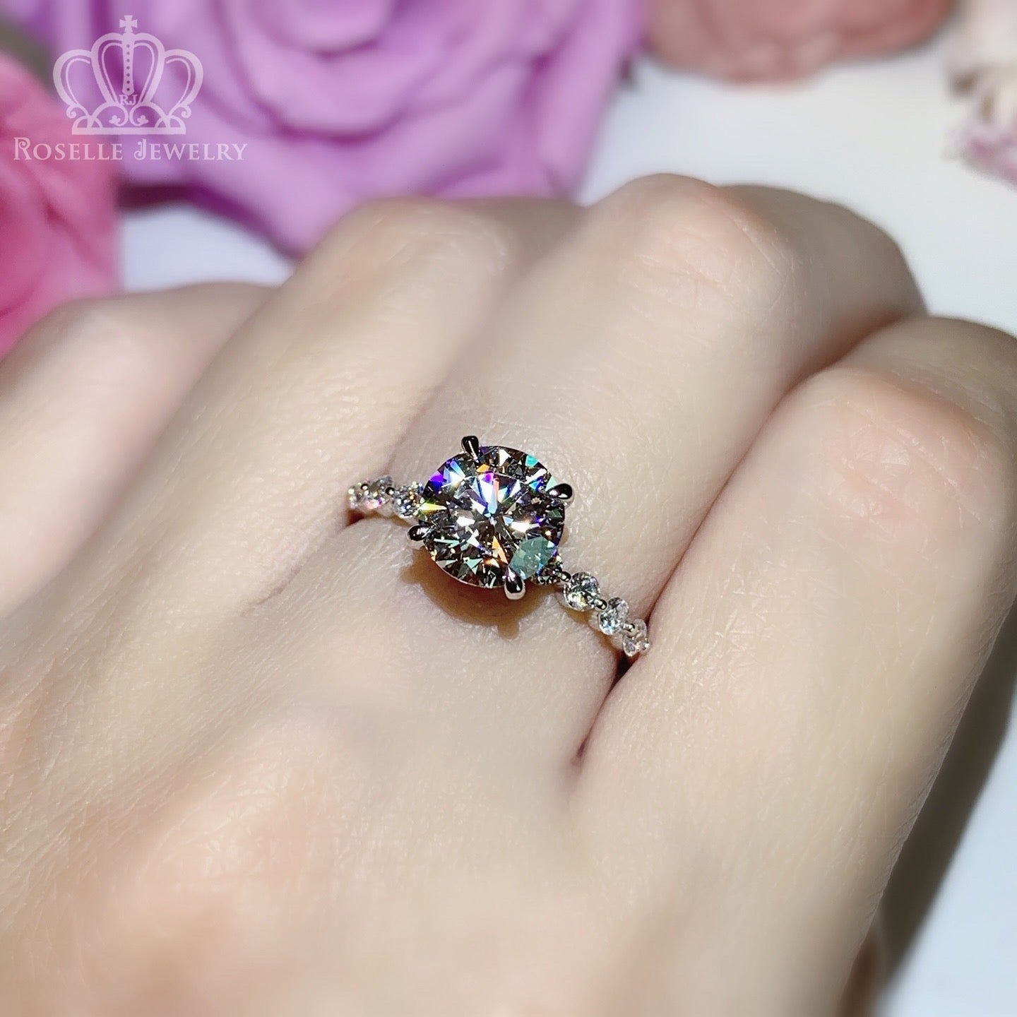 LGT008 - Side Stone Diamond Engagement Ring  [Setting Only]