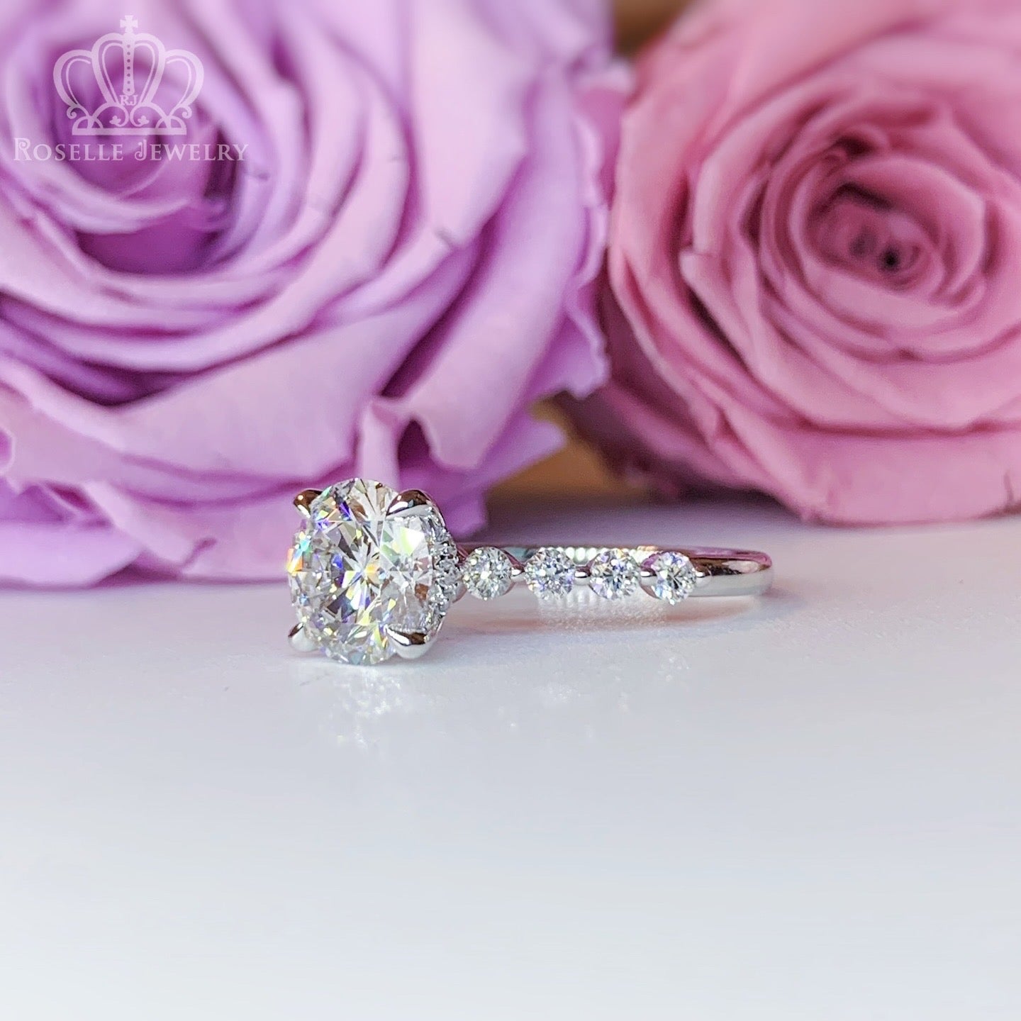 LGT008 - Side Stone Diamond Engagement Ring  [Setting Only]