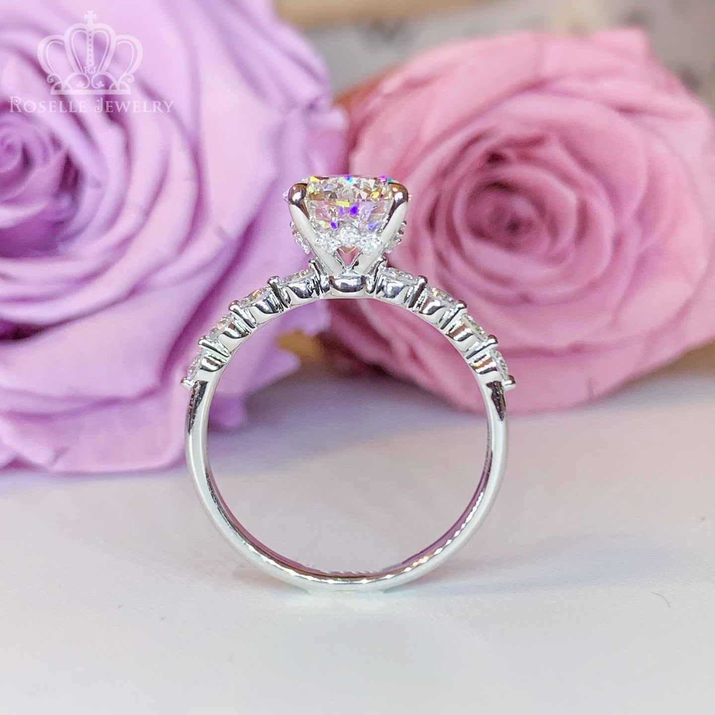 LGT008 - Side Stone Diamond Engagement Ring  [Setting Only]