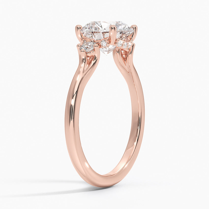 Floating Three Stone Diamond Engagement Ring  [Setting Only] - EC124