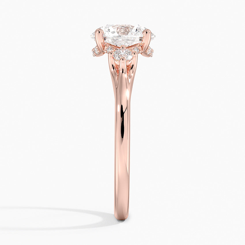 Floating Three Stone Diamond Engagement Ring  [Setting Only] - EC124