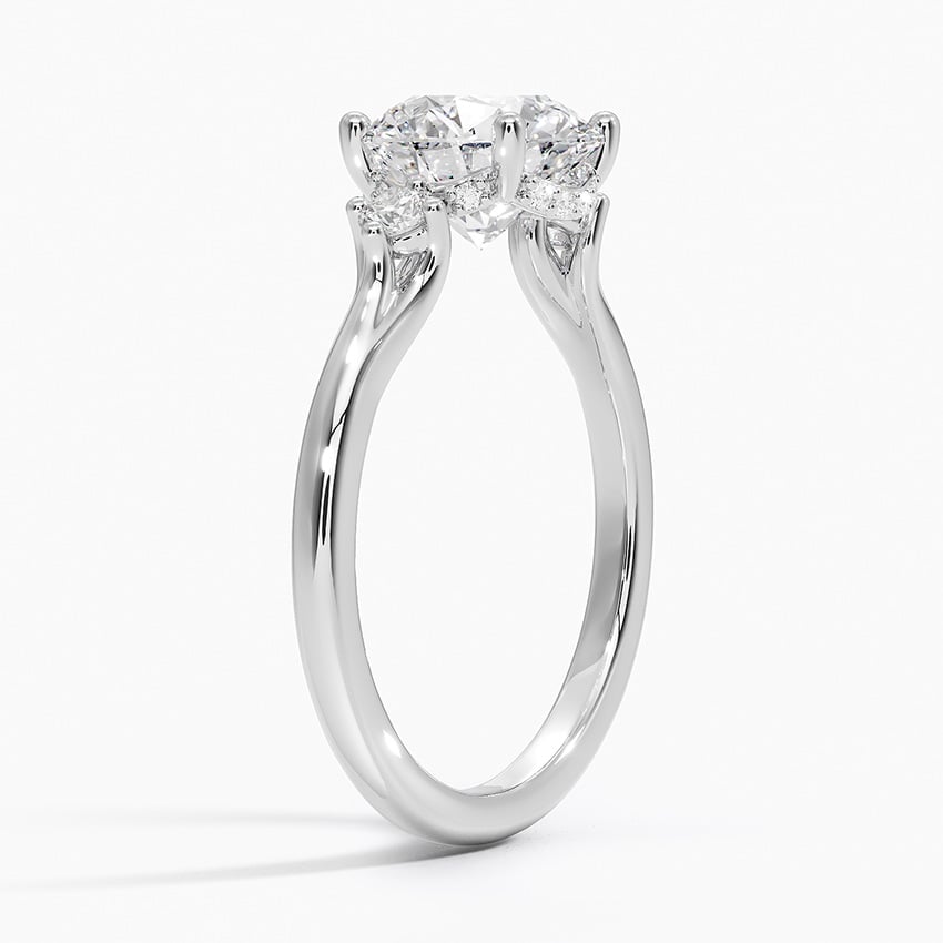 Floating Three Stone Diamond Engagement Ring  [Setting Only] - EC124
