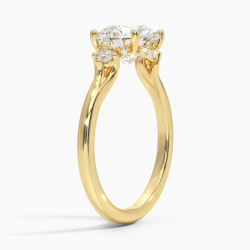 Floating Three Stone Diamond Engagement Ring  [Setting Only] - EC124
