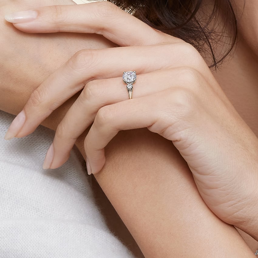 Floating Three Stone Diamond Engagement Ring  [Setting Only] - EC124