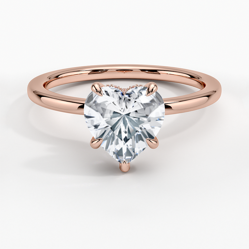Heart Secret Halo Diamond Engagement Ring [Setting Only] - EC105H