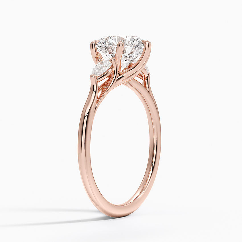 Delilah Three Stone Pear Diamond Engagement Ring  [Setting Only] - EC123