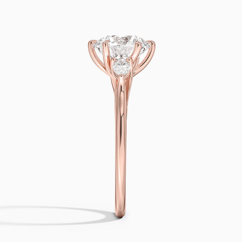 Delilah Three Stone Pear Diamond Engagement Ring  [Setting Only] - EC123