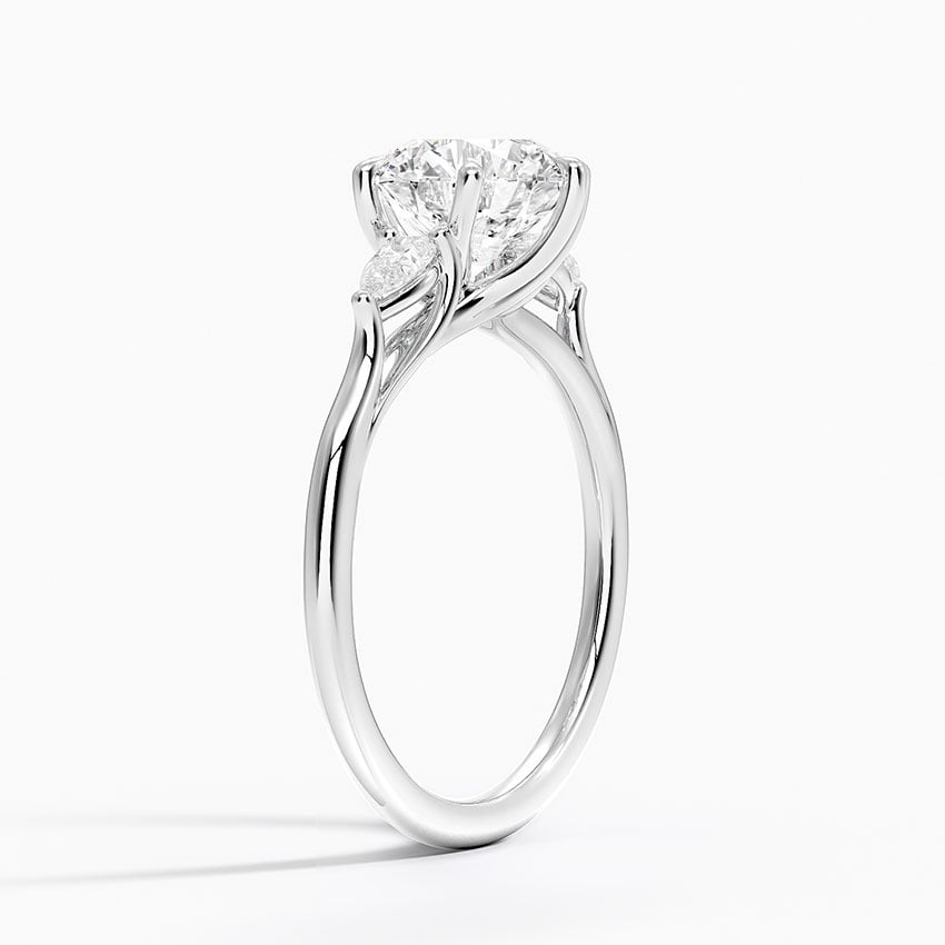 Delilah Three Stone Pear Diamond Engagement Ring  [Setting Only] - EC123
