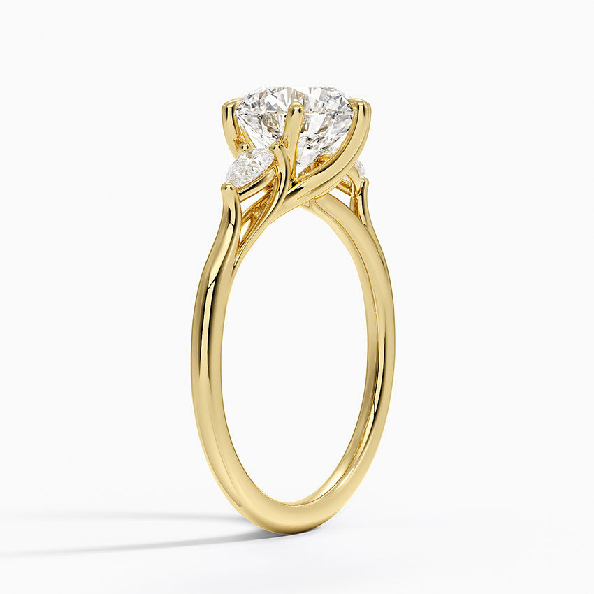 Delilah Three Stone Pear Diamond Engagement Ring  [Setting Only] - EC123