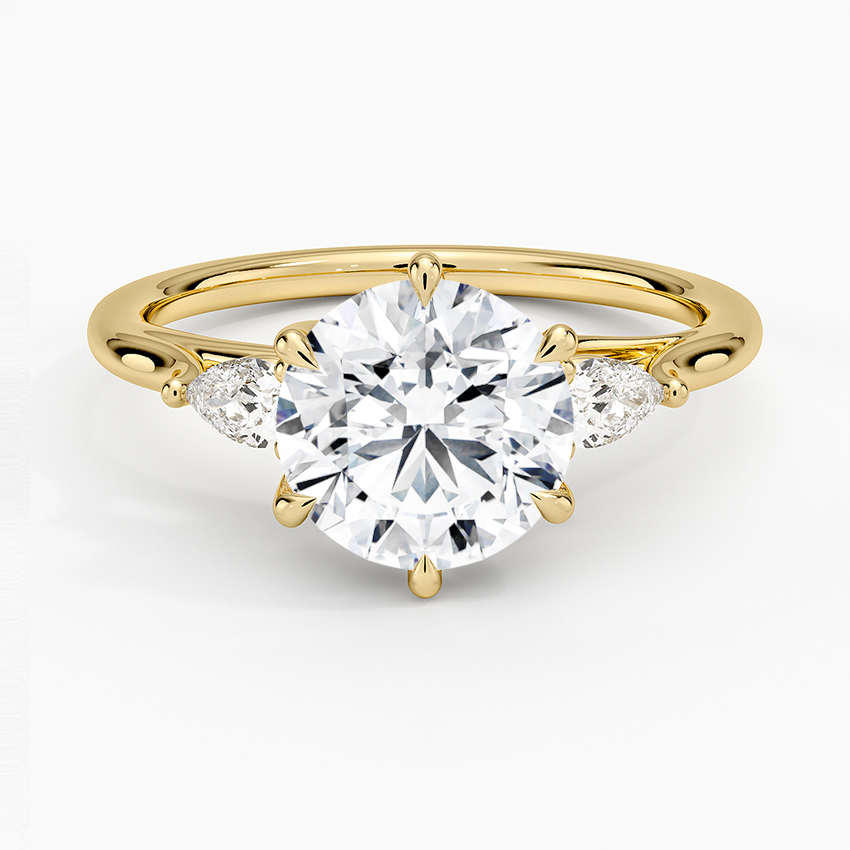 Delilah Three Stone Pear Diamond Engagement Ring  [Setting Only] - EC123