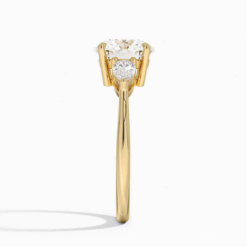 Opera Three Stone Diamond Engagement Ring  [Setting Only] - EC120