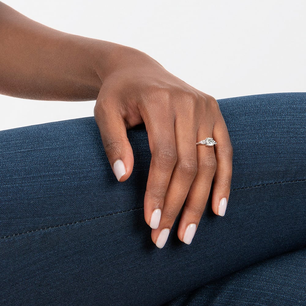 Opera Three Stone Diamond Engagement Ring  [Setting Only] - EC120