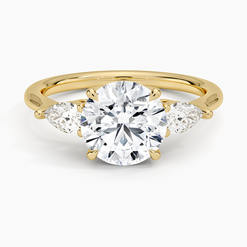 Opera Three Stone Diamond Engagement Ring  [Setting Only] - EC120