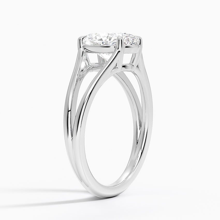 Oval Tressa Split Shank Solitaire Engagement Ring [Setting Only] - EC106O