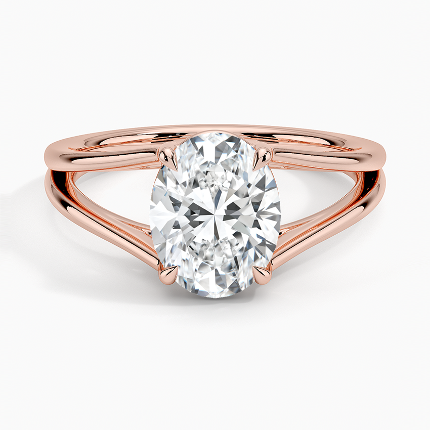 Oval Tressa Split Shank Solitaire Engagement Ring [Setting Only] - EC106O