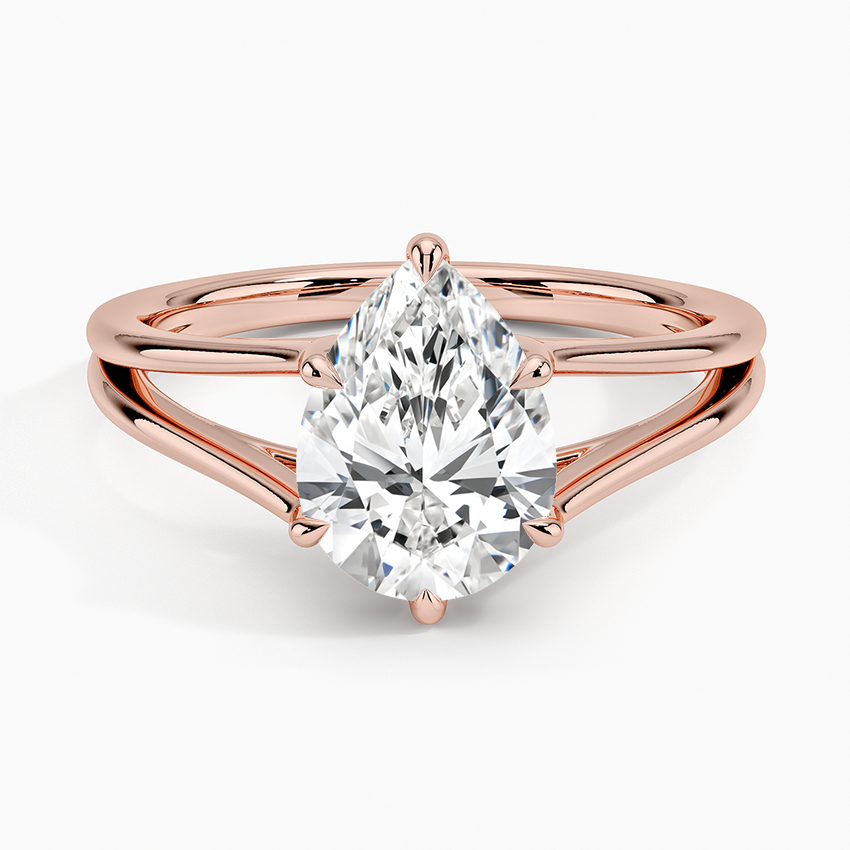 خاتم خطوبة سوليتير بتصميم بير تريسا مقسم من Roselle Jewelry [戒托 فقط] - EC106P