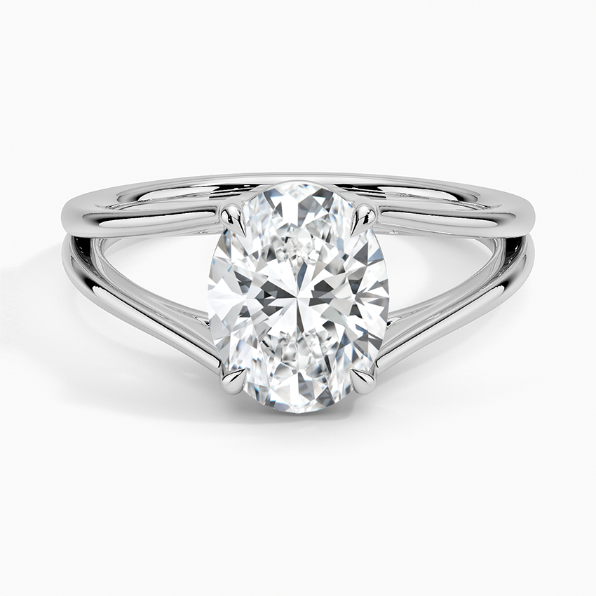 Oval Tressa Split Shank Solitaire Engagement Ring [Setting Only] - EC106O
