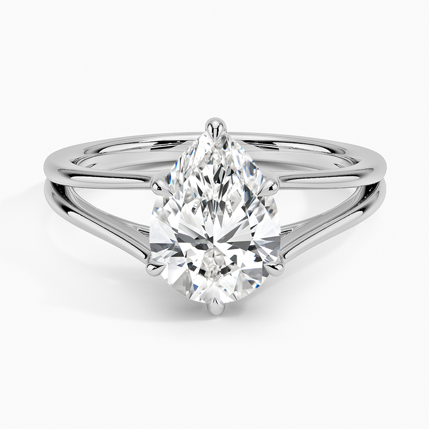 خاتم خطوبة سوليتير بتصميم بير تريسا مقسم من Roselle Jewelry [戒托 فقط] - EC106P