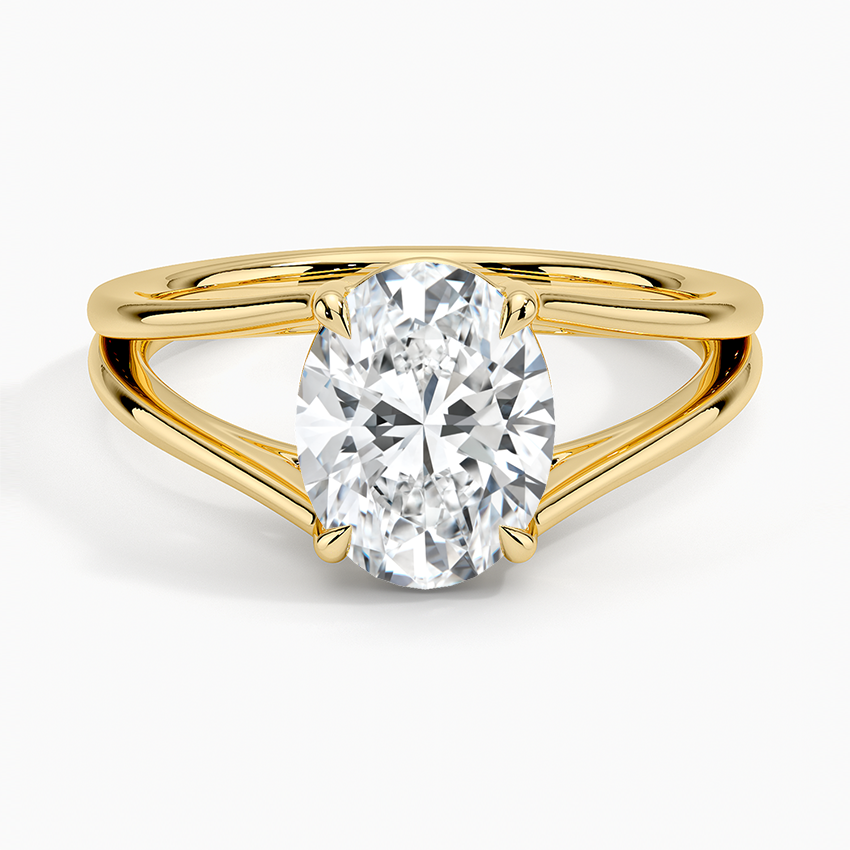 Oval Tressa Split Shank Solitaire Engagement Ring [Setting Only] - EC106O