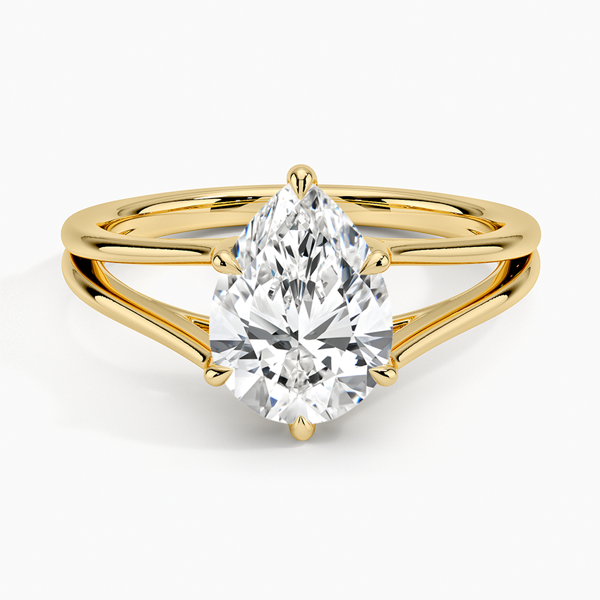 خاتم خطوبة سوليتير بتصميم بير تريسا مقسم من Roselle Jewelry [戒托 فقط] - EC106P