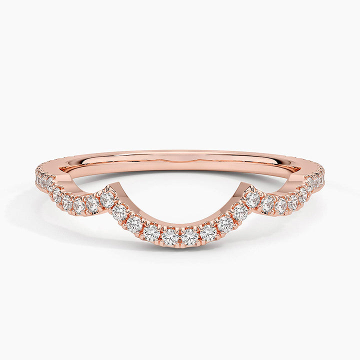 Petite Twisted Vine Curved Wedding Band Ring - LR64 - Roselle Jewelry