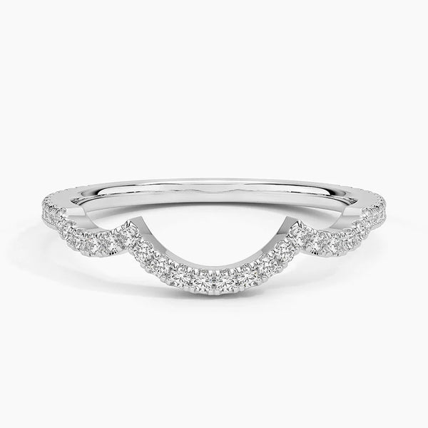 Petite Twisted Vine Curved Wedding Band Ring - LR64 - Roselle Jewelry