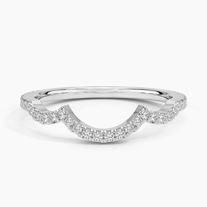 Petite Twisted Vine Curved Wedding Band Ring - LR64 - Roselle Jewelry