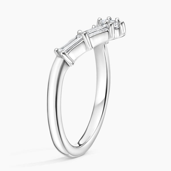 Baguette Contoured Wedding Band Ring - LR80