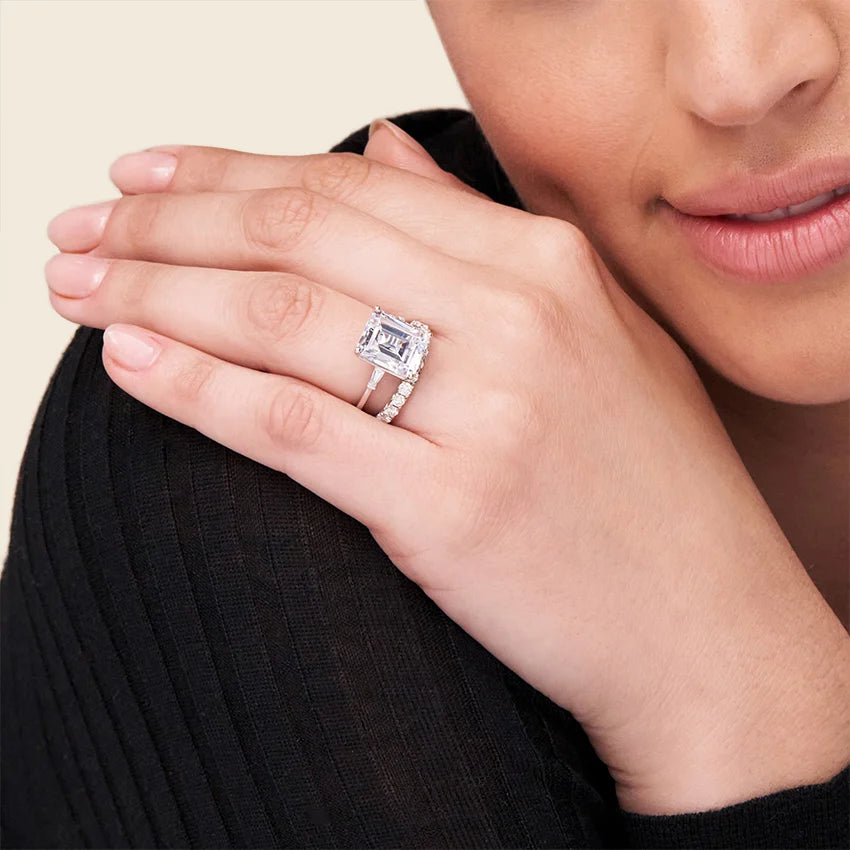 Tapered Baguette Three Stone Diamond Engagement Ring  [Setting Only] - EC118
