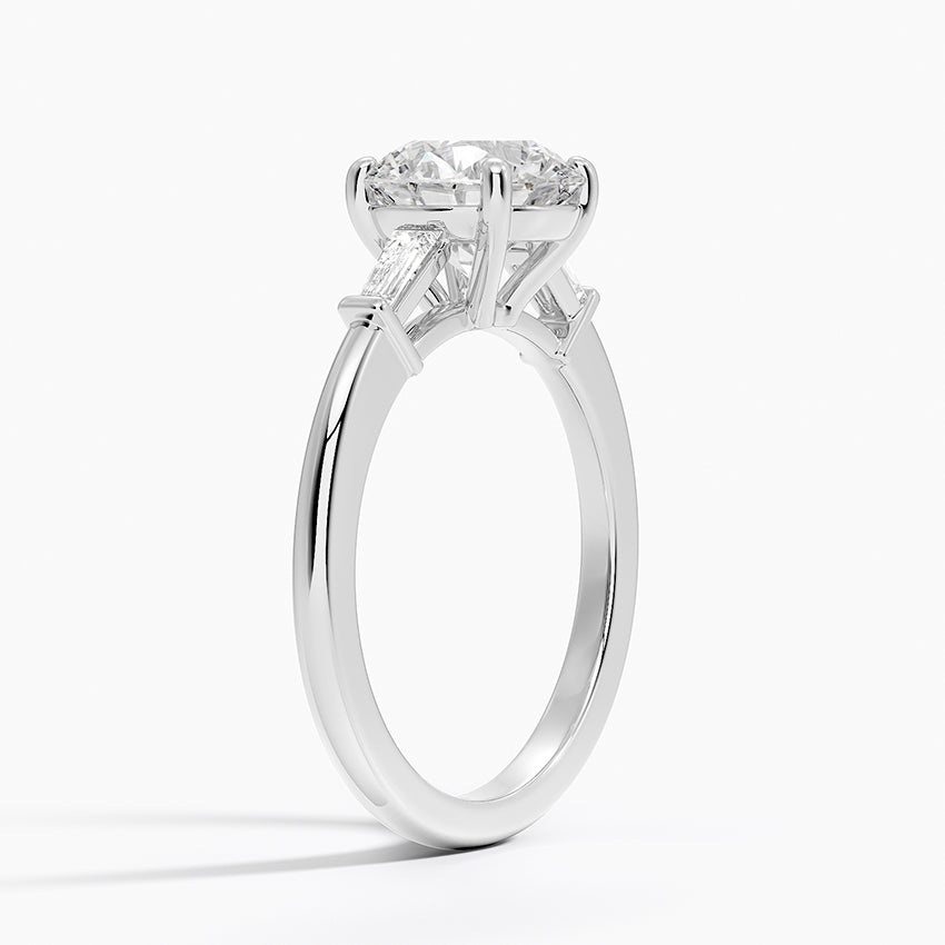 Tapered Baguette Three Stone Diamond Engagement Ring  [Setting Only] - EC118