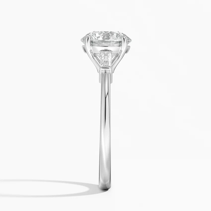 Tapered Baguette Three Stone Diamond Engagement Ring  [Setting Only] - EC118