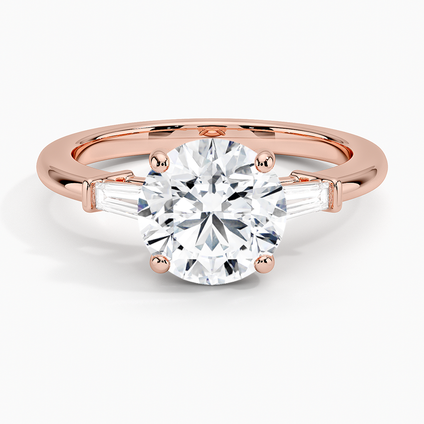 Tapered Baguette Three Stone Diamond Engagement Ring  [Setting Only] - EC118