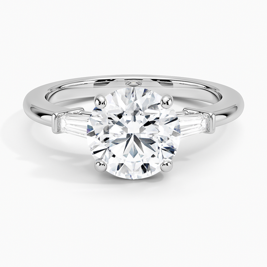 Tapered Baguette Three Stone Diamond Engagement Ring  [Setting Only] - EC118