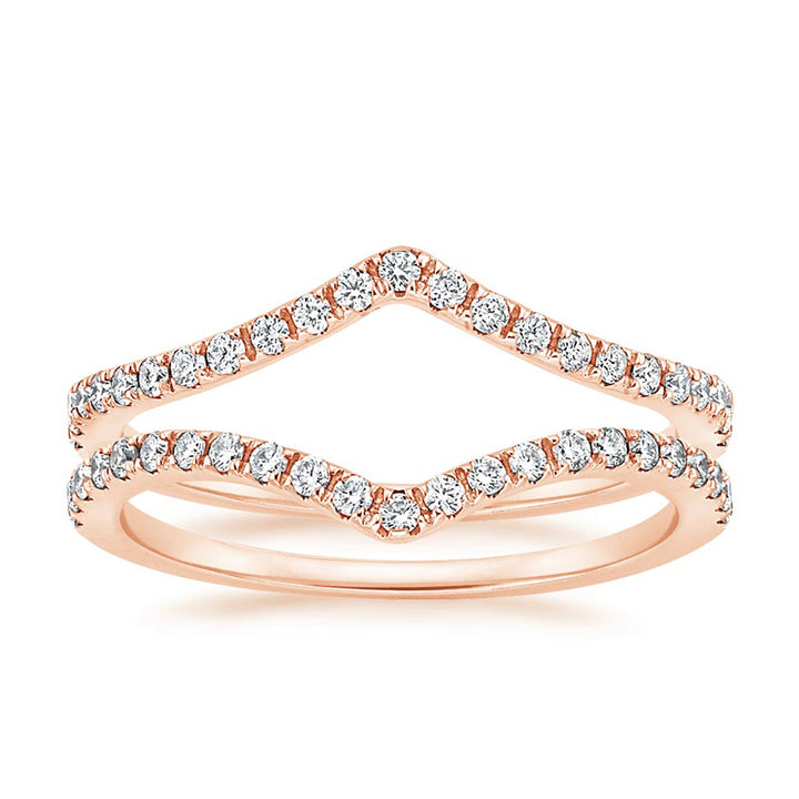 Flair Nested Diamond Ring Stack Wedding Band Ring - LR72 - Roselle Jewelry