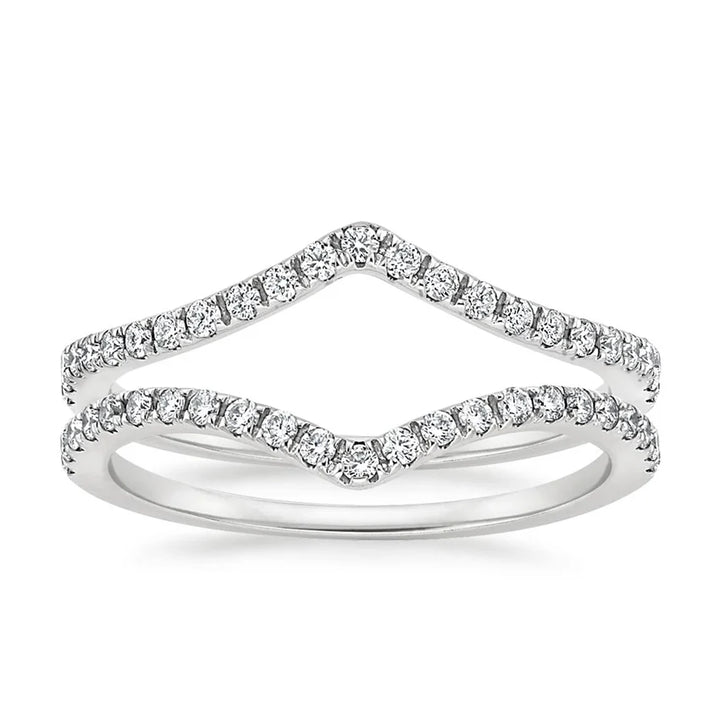 Flair Nested Diamond Ring Stack Wedding Band Ring - LR72 - Roselle Jewelry
