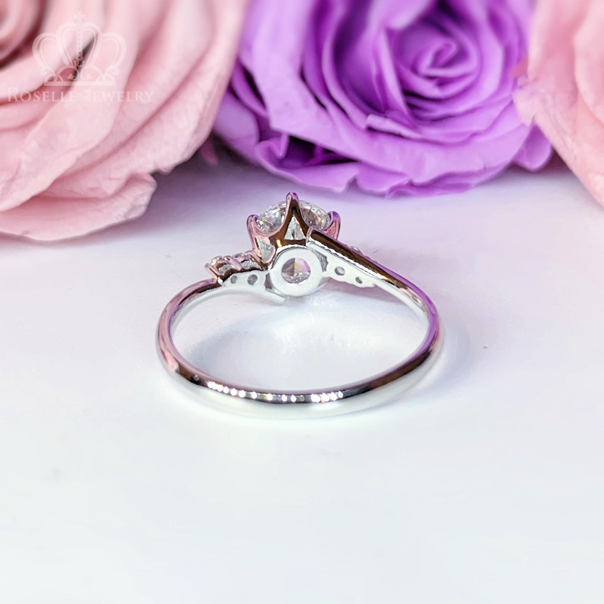 LGR071 - Twist Side Stone Lab Grown Diamond Engagement Ring - LG597357655