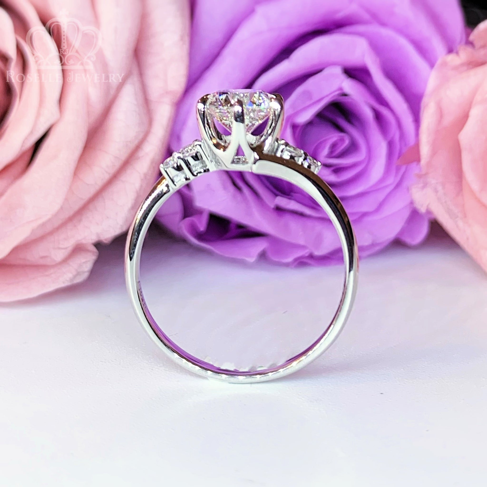 LGR071 - Twist Side Stone Lab Grown Diamond Engagement Ring - LG597357655