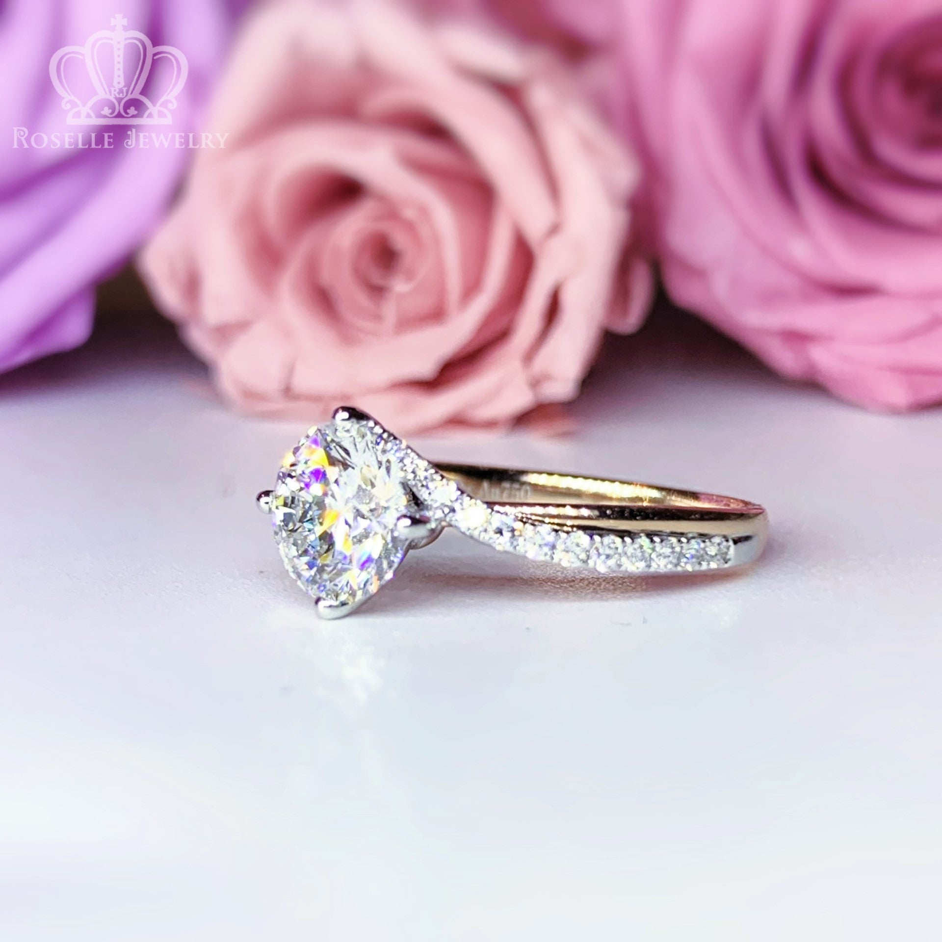LGR125 -  [Setting Only] Twist Two Tone Gold Diamond Engagement Ring