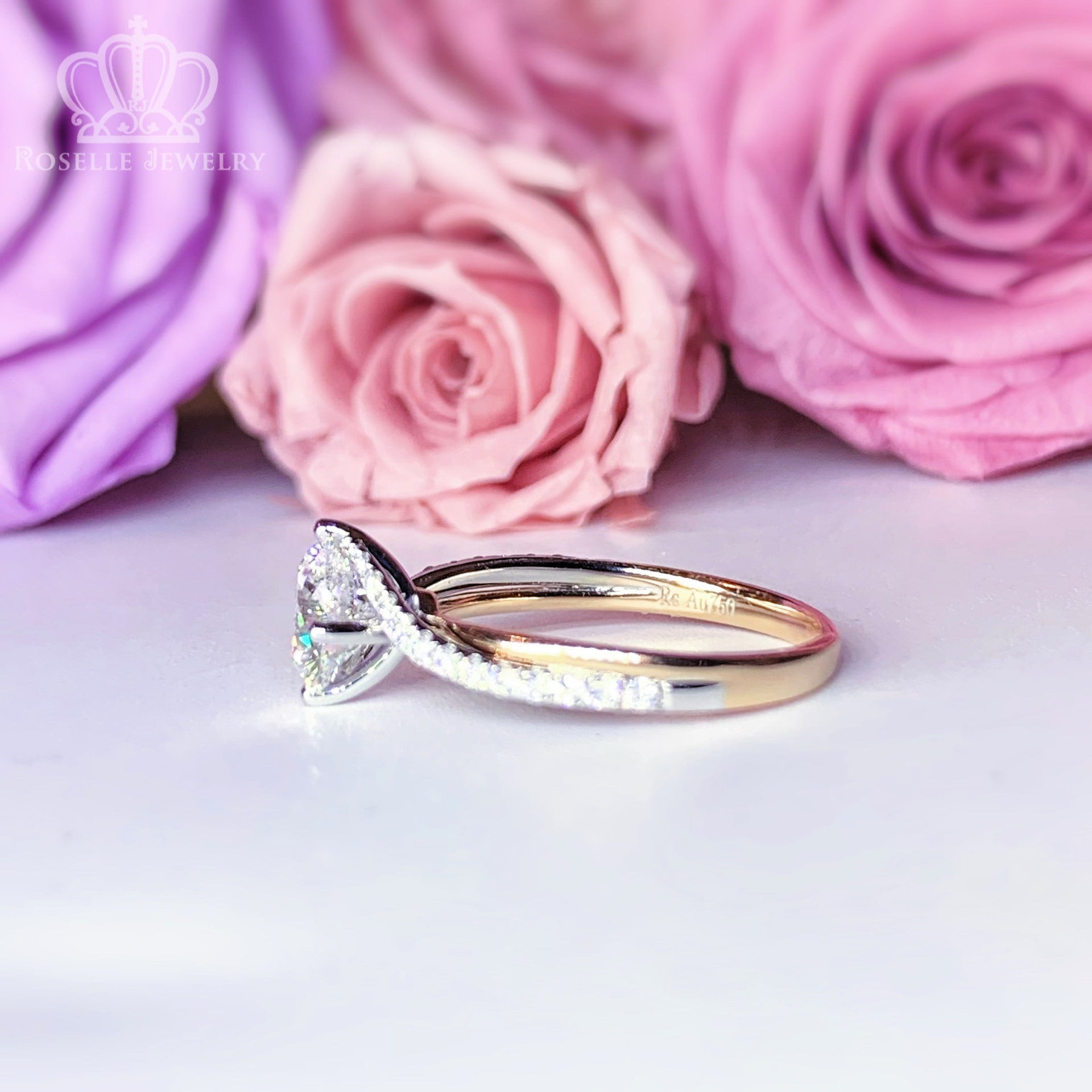 LGR125 -  [Setting Only] Twist Two Tone Gold Diamond Engagement Ring