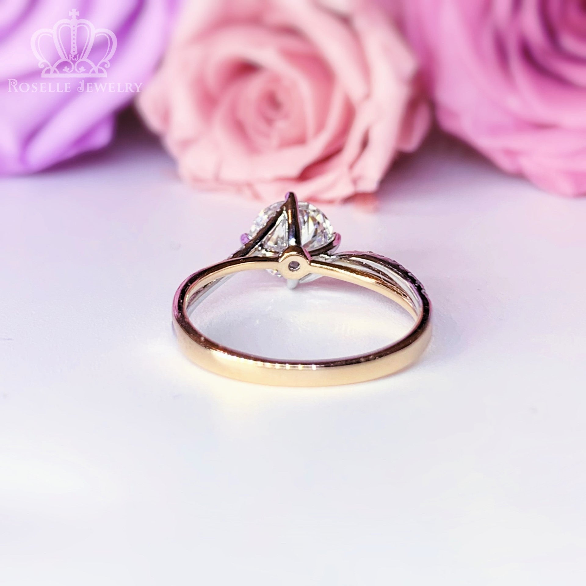 LGR125 -  [Setting Only] Twist Two Tone Gold Diamond Engagement Ring