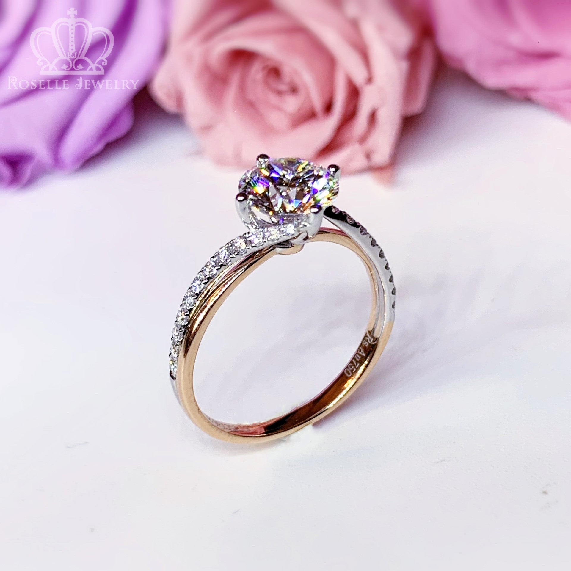 LGR125 -  [Setting Only] Twist Two Tone Gold Diamond Engagement Ring