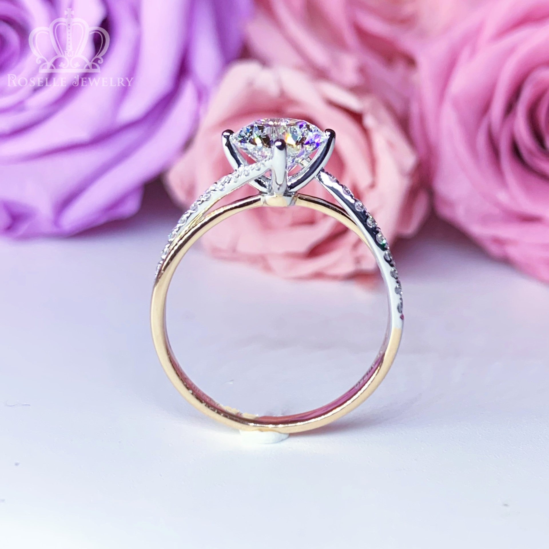 LGR125 -  [Setting Only] Twist Two Tone Gold Diamond Engagement Ring