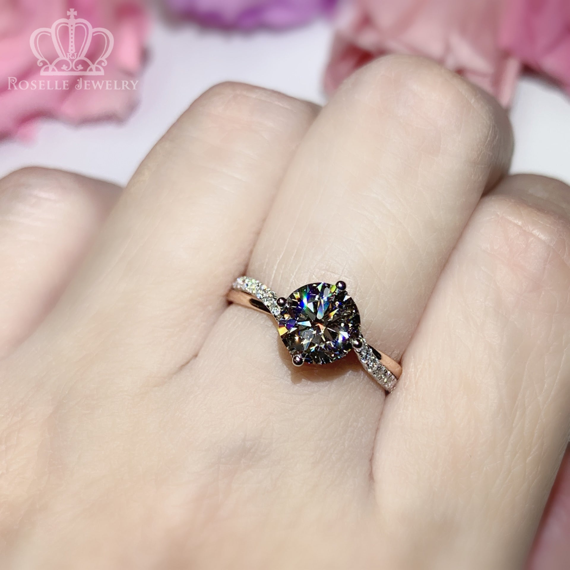 LGR125 -  [Setting Only] Twist Two Tone Gold Diamond Engagement Ring
