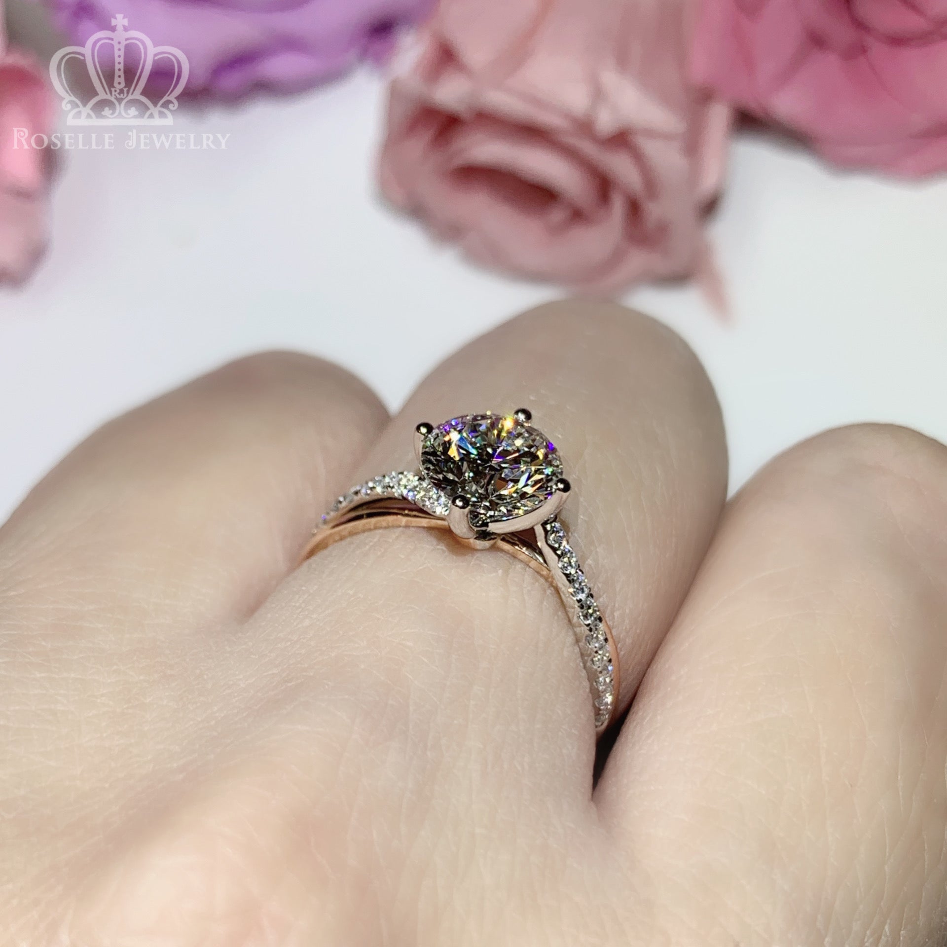 LGR125 -  [Setting Only] Twist Two Tone Gold Diamond Engagement Ring