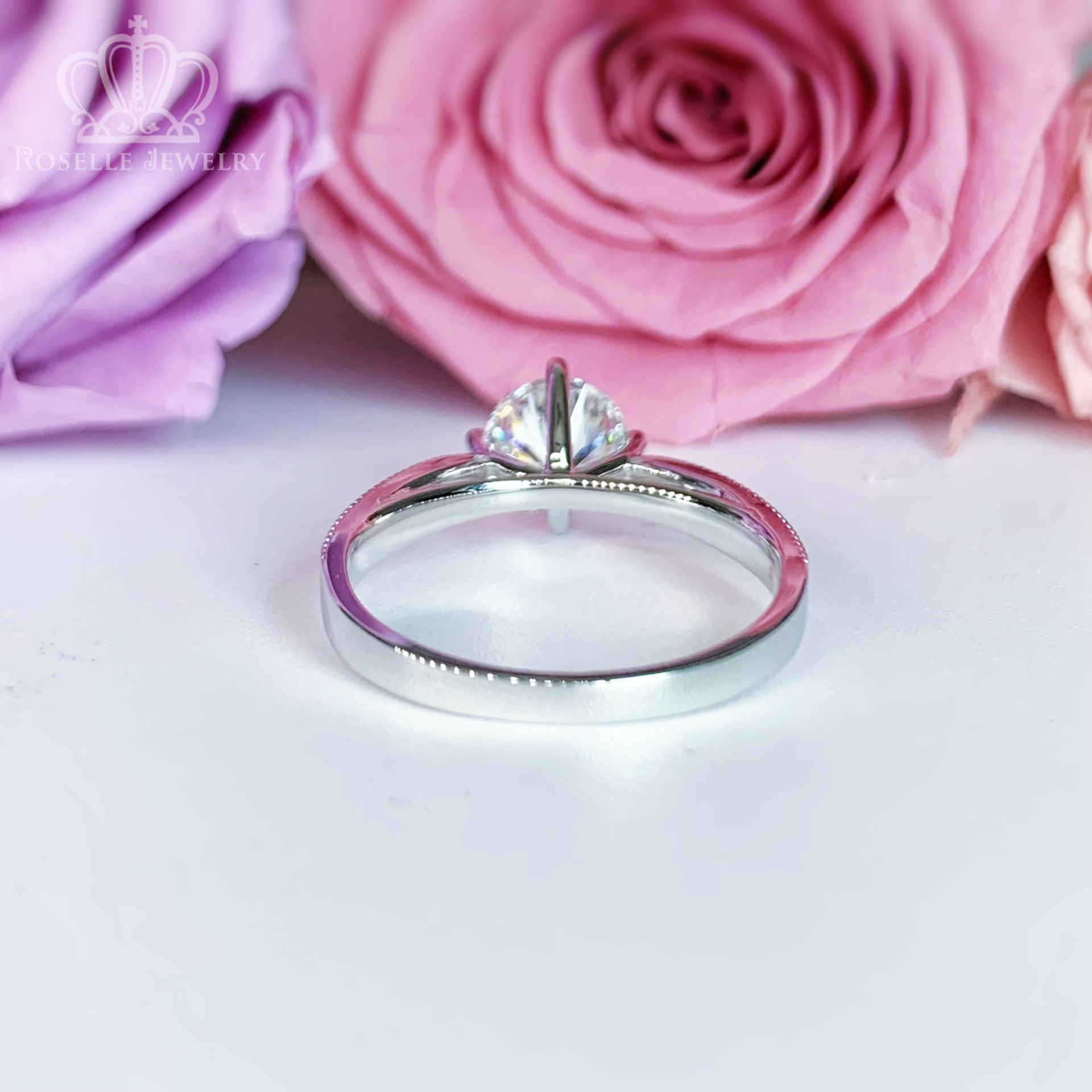 Floral Four Prong Solitaire Engagement Ring [Setting Only] - LGN004