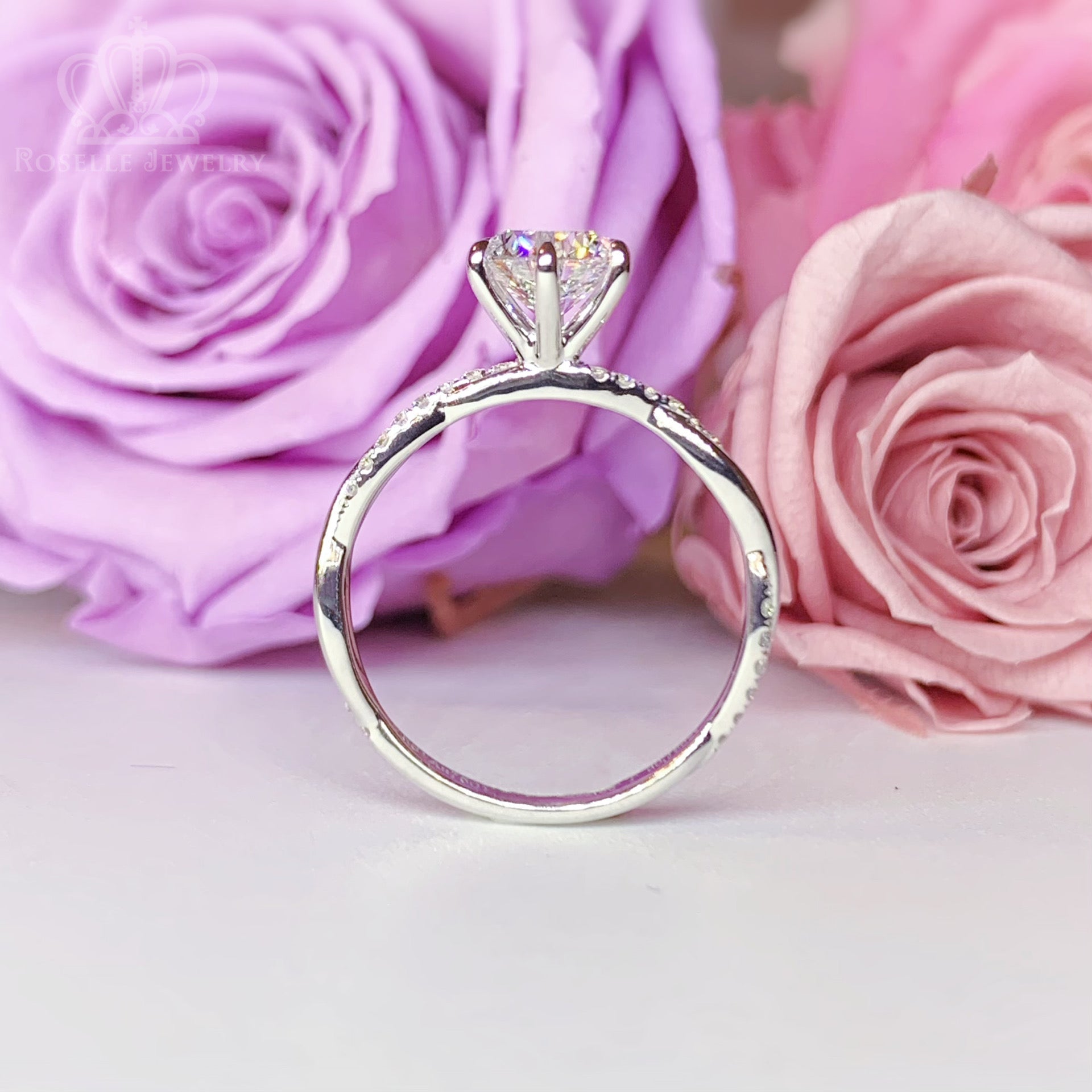 Twist Side Stone Lab Grown Diamond Engagement Ring [Setting Only] - LGR058
