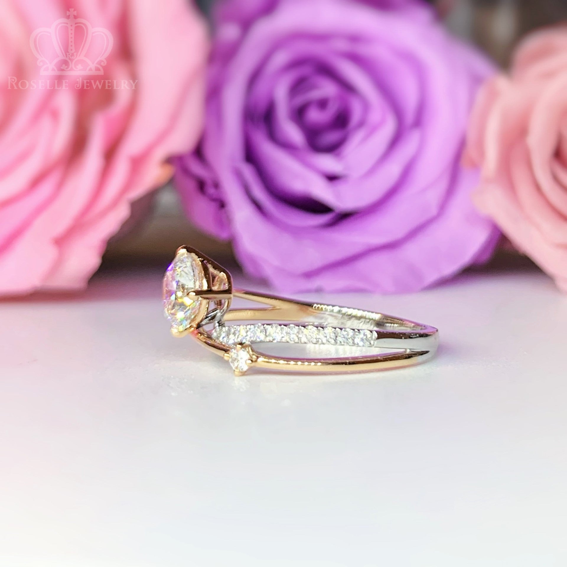 LGR059 - Twist Side Stone Diamond Engagement Ring [Setting Only]
